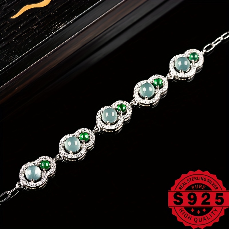 925 Silver Natural Stone Ice Two Bracelet DIY Jewelry